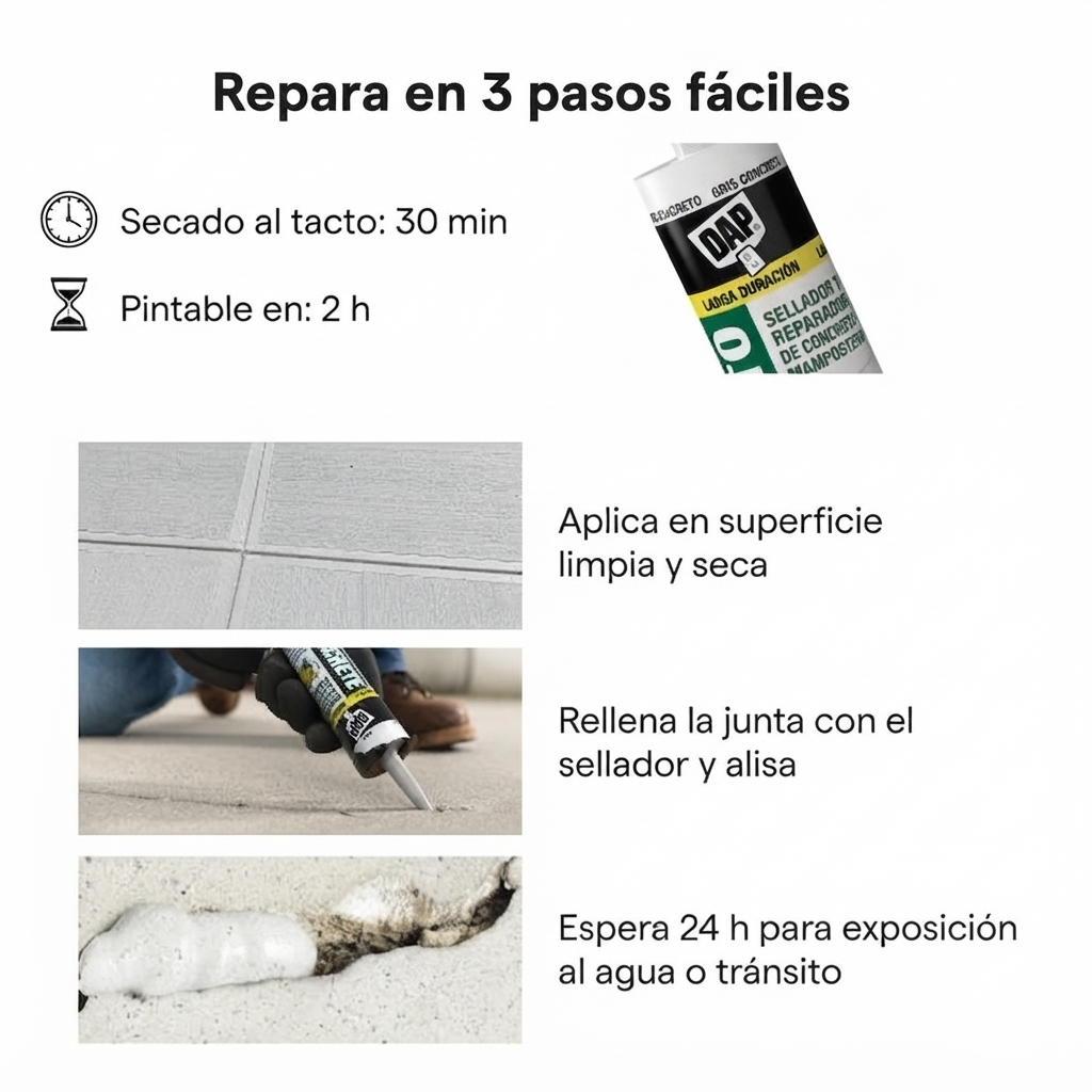 DAP Sellador CONCRETO Gris 300 ml