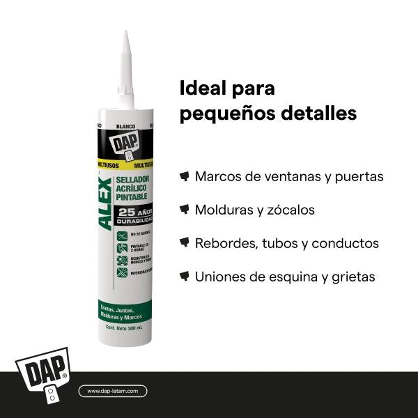 DAP ALEX  Sellador acrilico pintable blanco 300 ml