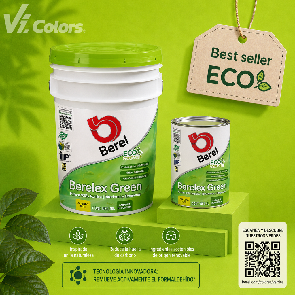 Pintura 100% acrilica Berelex Green 4 L
