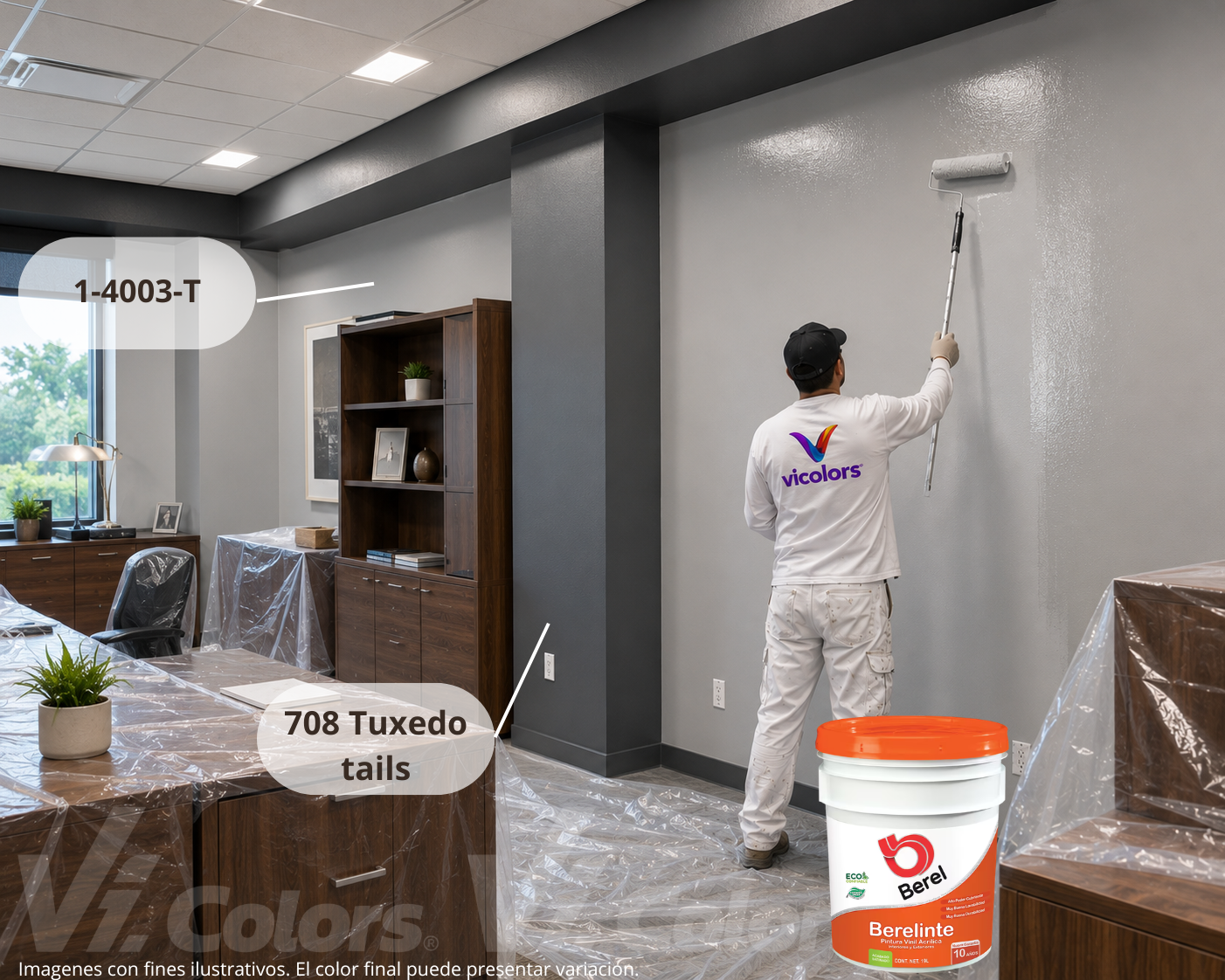 Pintura vinili-acrilica Berelinte satin 19 L