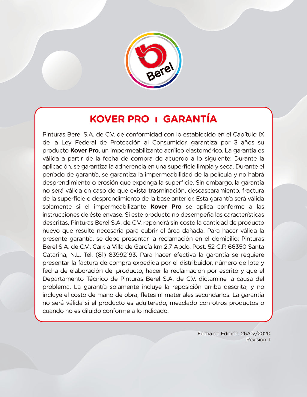 Kover Pro acrílico blanco 3 años 19 L