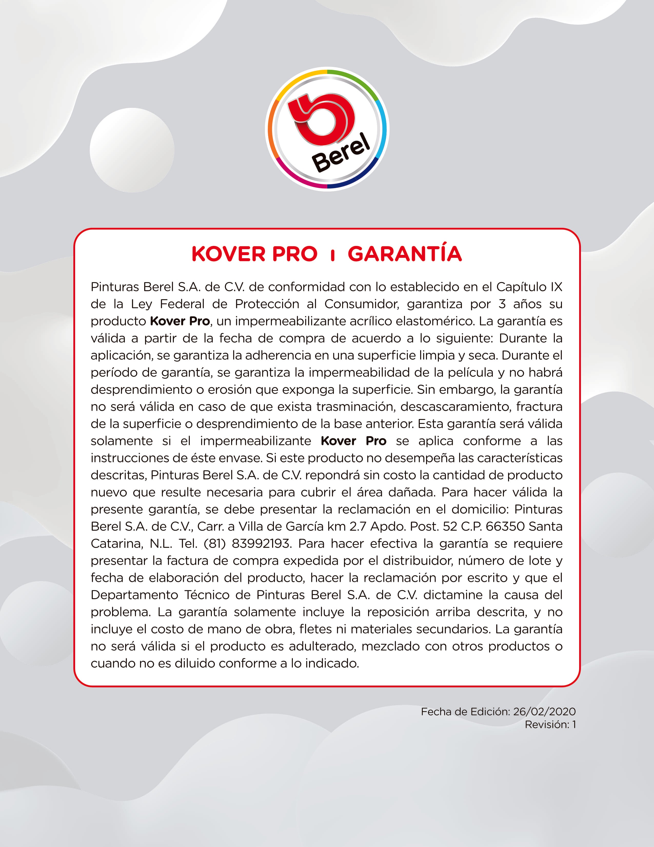Kover Pro acrílico blanco 3 años 19 L