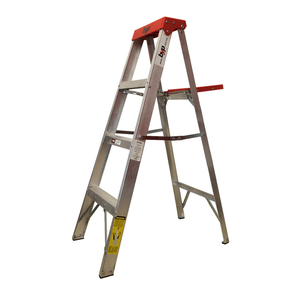 Escalera de tijera roja 3 niveles 4 ft. Tipo III