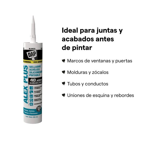 DAP ALEX PLUS sellador acrílico blanco 300 ml