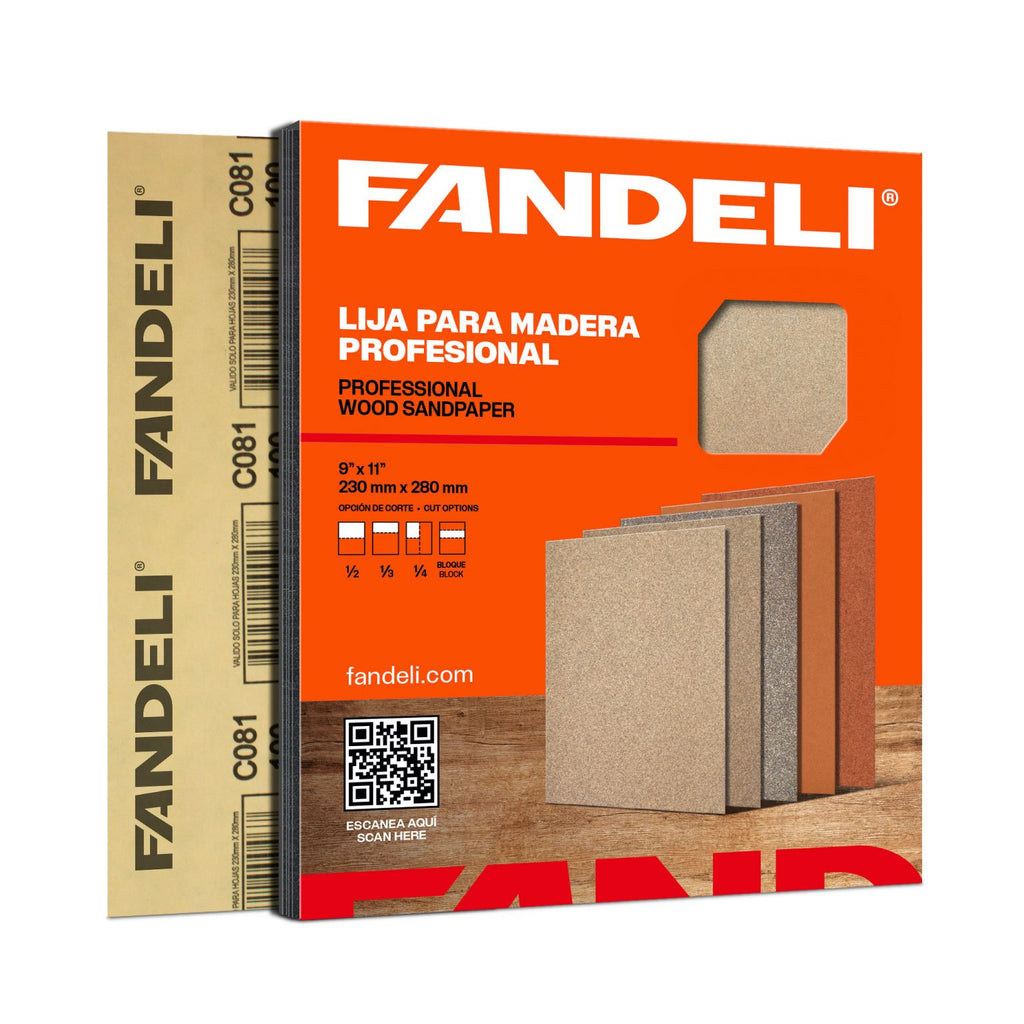 Lija para madera grano 80 en pliego