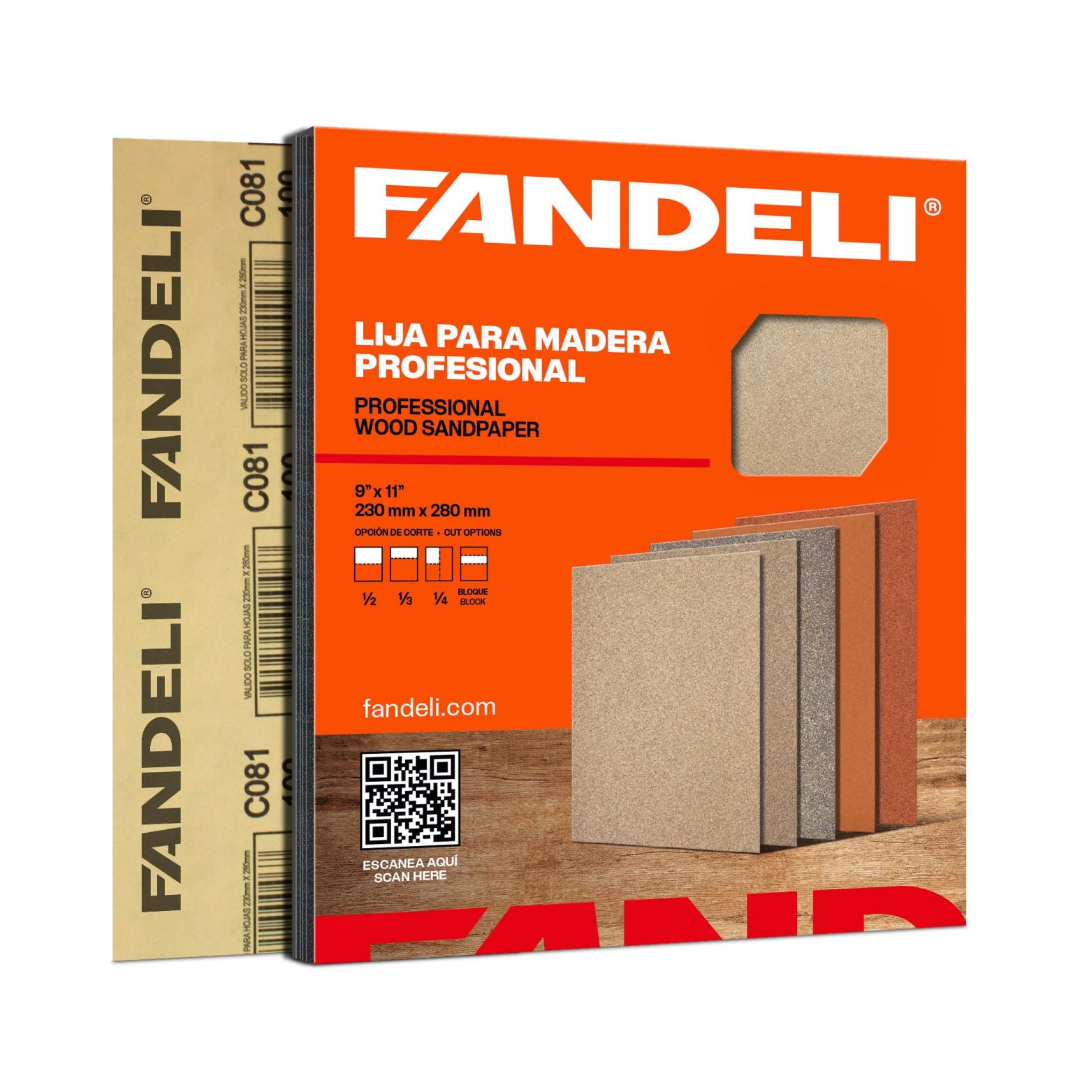 Lija para madera grano 80 en pliego