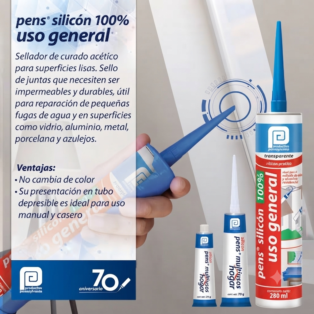 Silicon 100% pens uso general transparente 300 ml