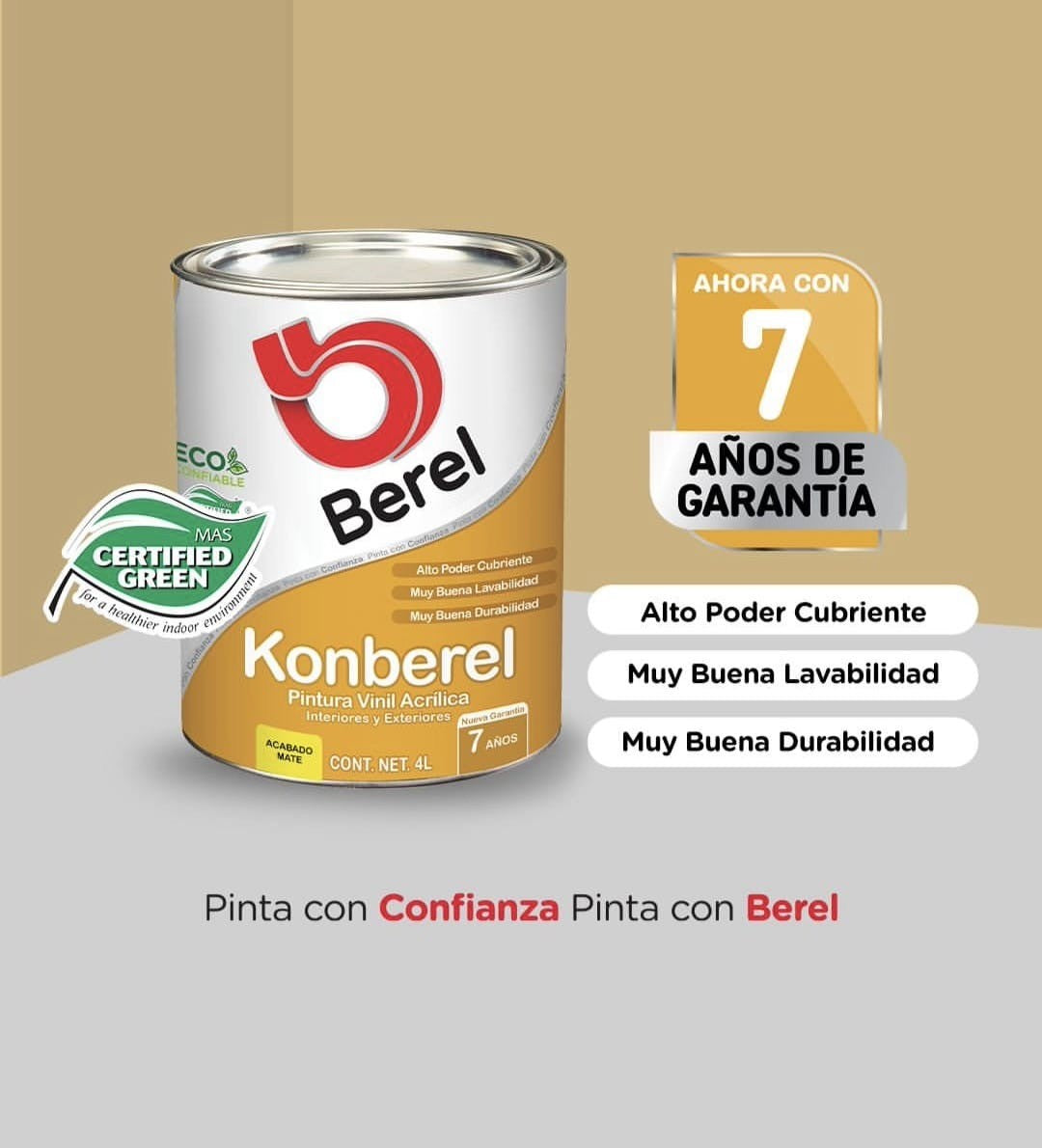 Pintura vinil-acrilica Konberel mate 19 L