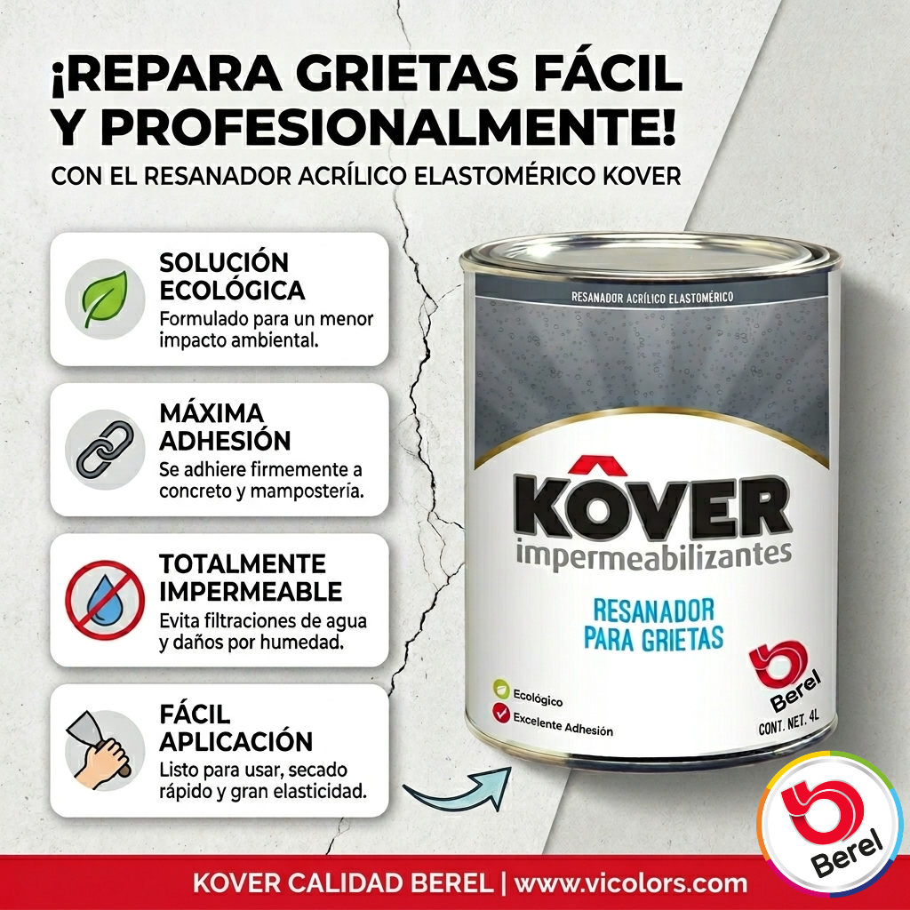 Resanador cemento plastico Kover 2490 4 L