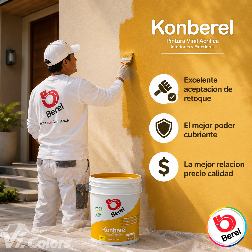 Pintura vinil-acrilica Konberel mate 4 L