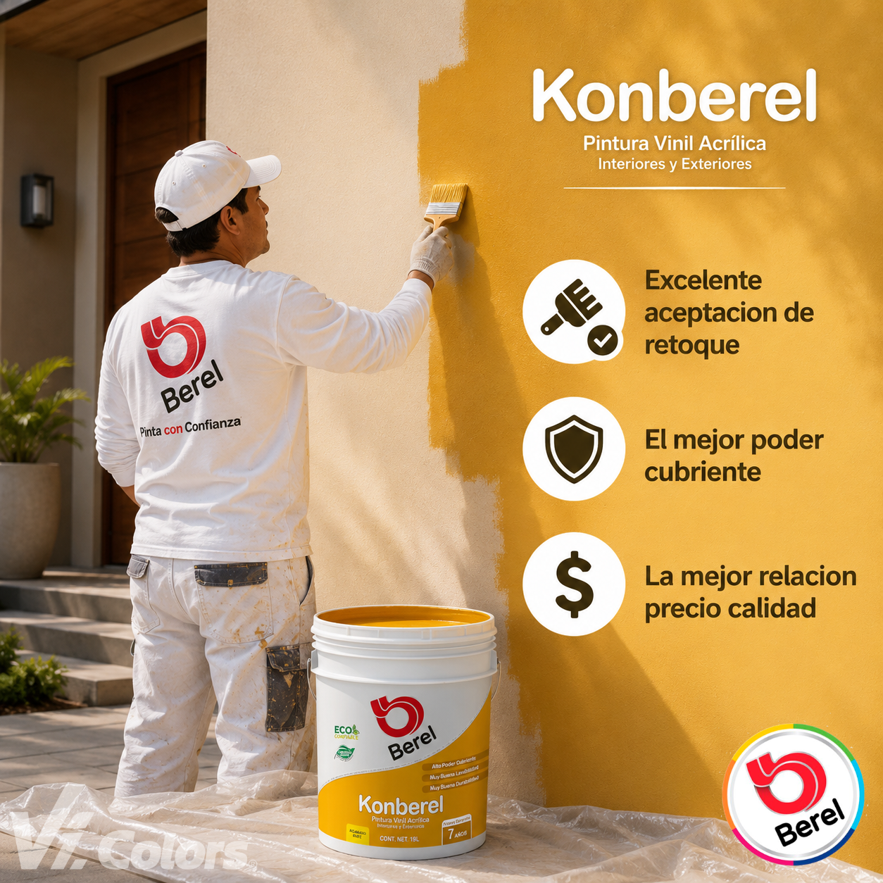 Pintura vinil-acrilica Konberel mate 19 L