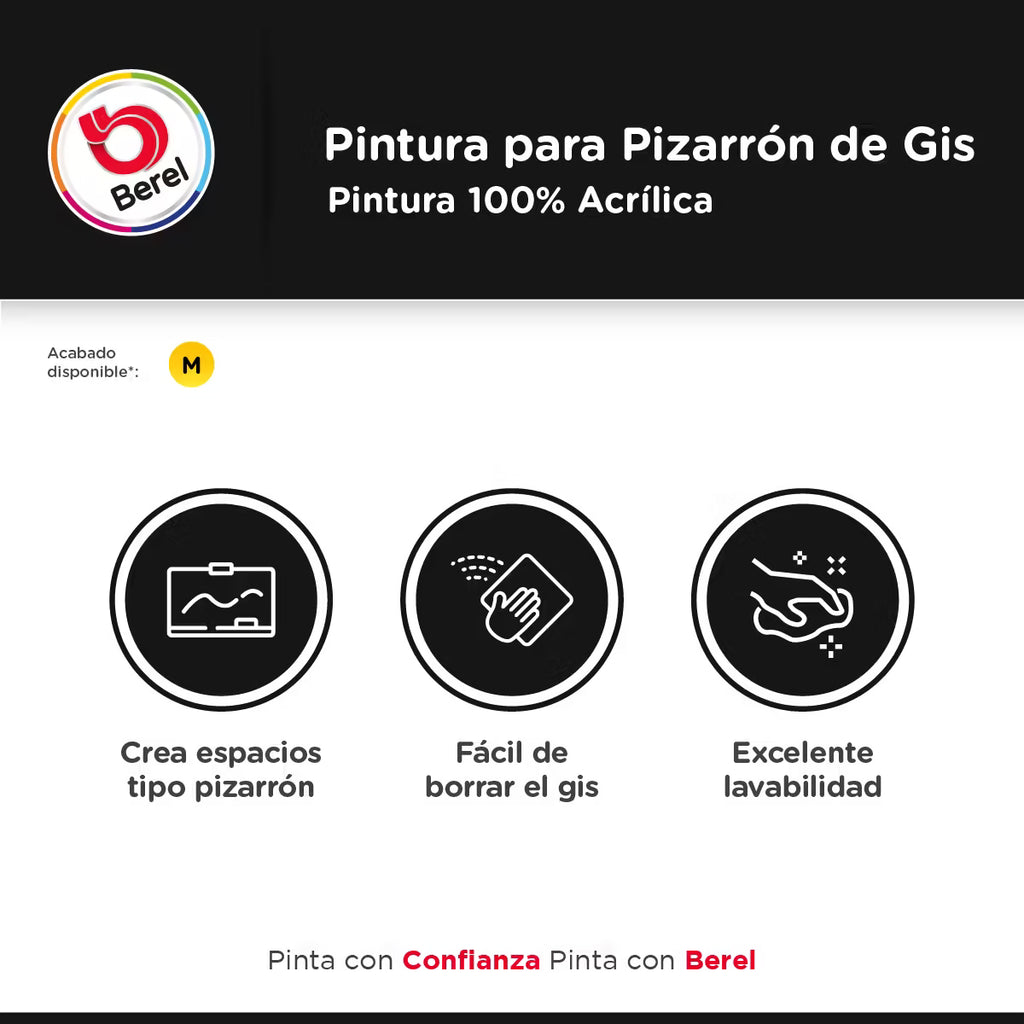 Pintura para pizarrón de gis 1 L