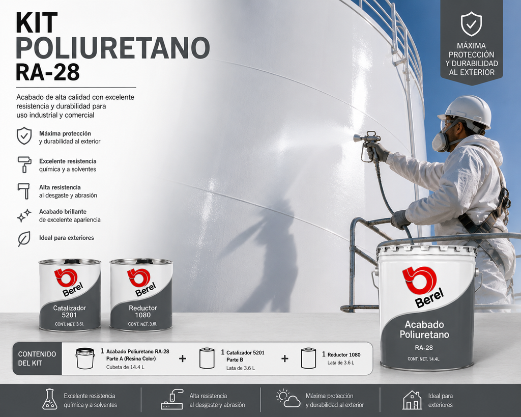 Poliuretano RA-28 Berel Kit de Cubeta