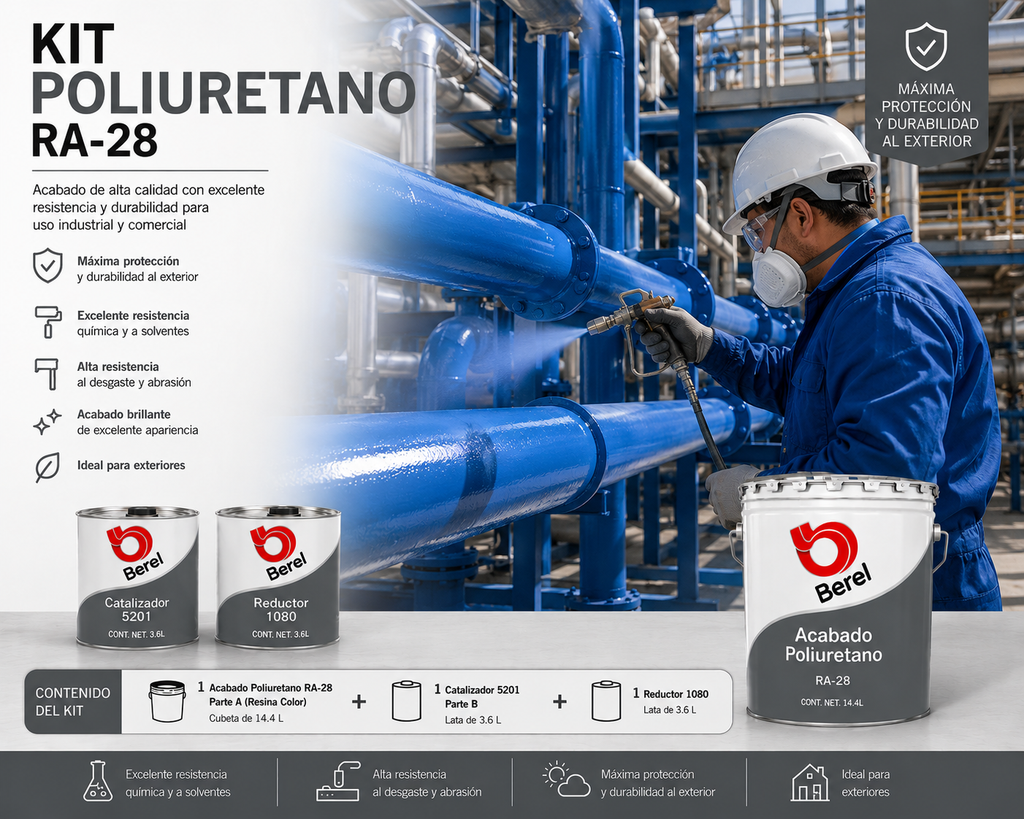 Poliuretano RA-28 Berel Kit de Cubeta
