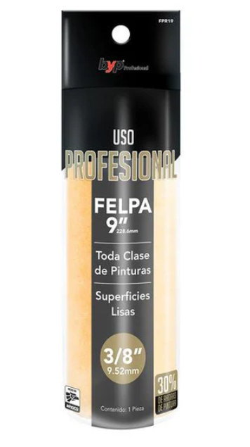 Felpa alta densidad profesional 9" x 3/8" ByP