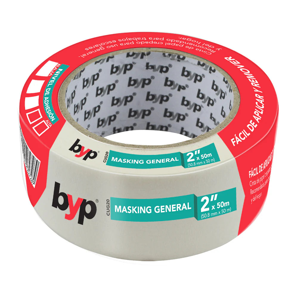 Cinta masking tape 2” (5.08 cm x 50 m) uso general