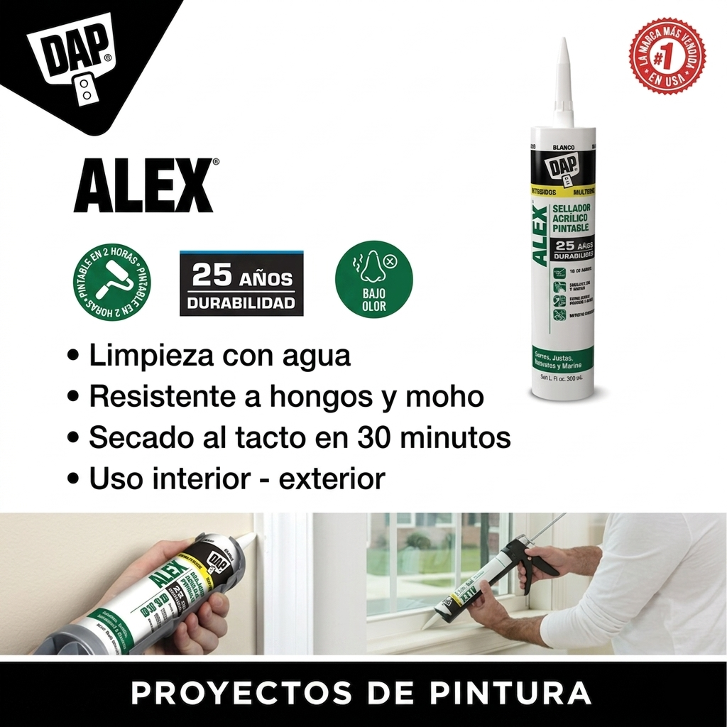 DAP ALEX  Sellador acrilico pintable blanco 300 ml