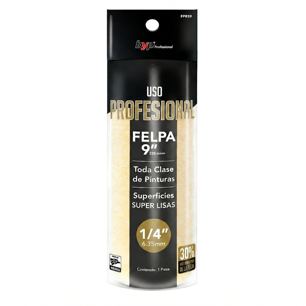Felpa alta densidad profesional 9" x 1/4" ByP
