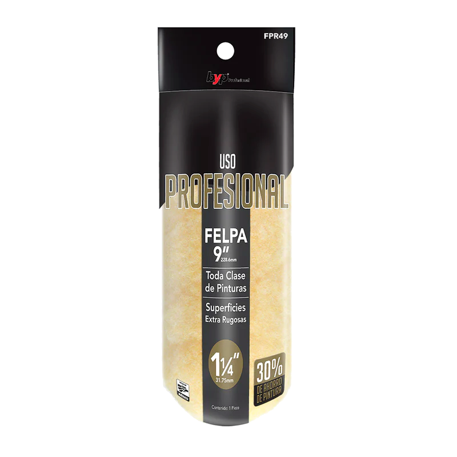 Felpa alta densidad profesional 9" x 1 - 1/4" ByP