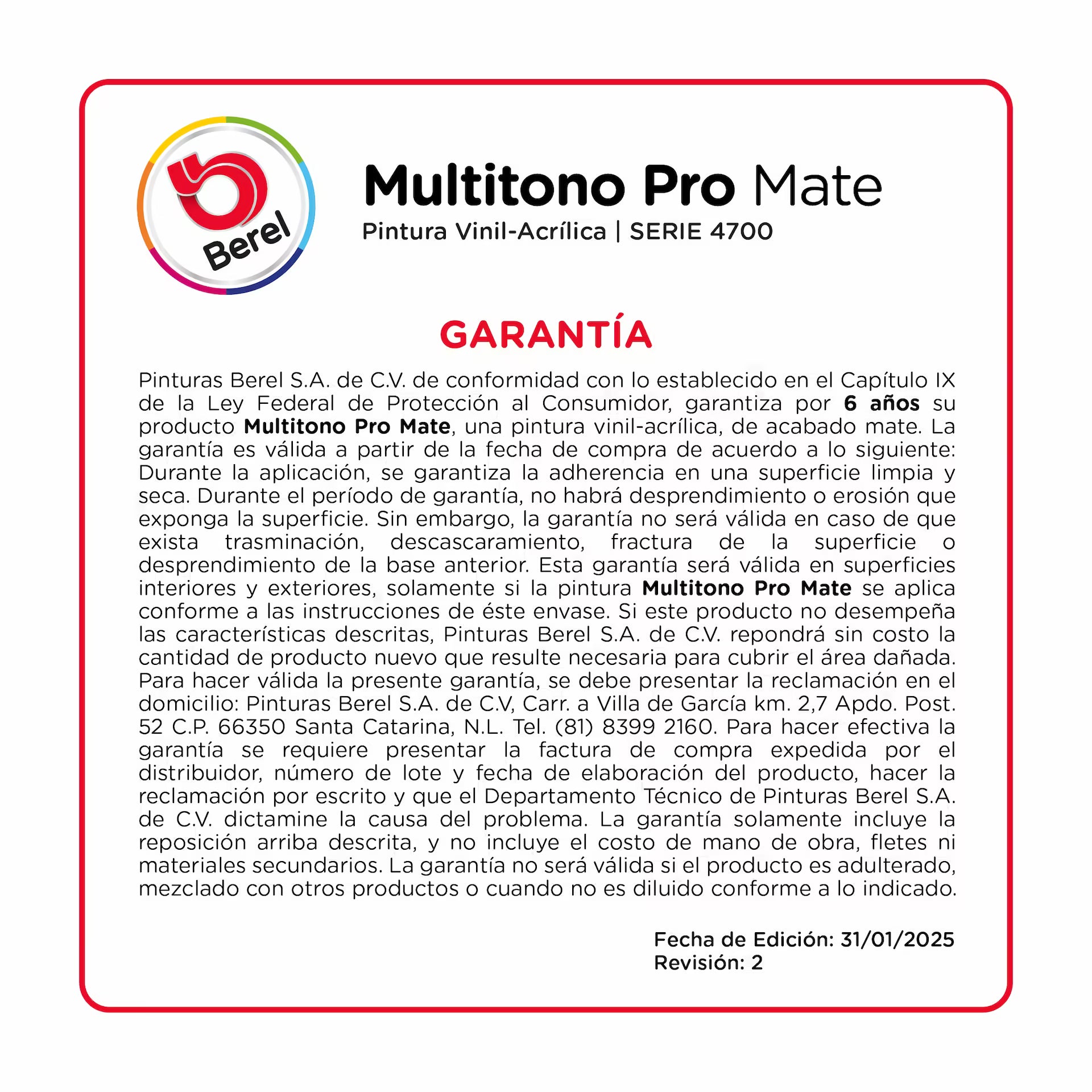 Pintura vinil-acrilica Multitono Pro mate 4 L