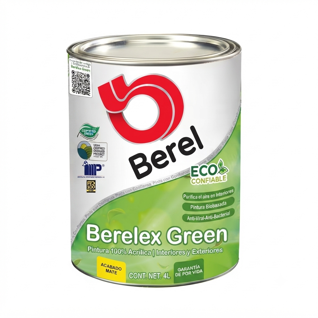 Pintura 100% acrilica Berelex Green 4 L