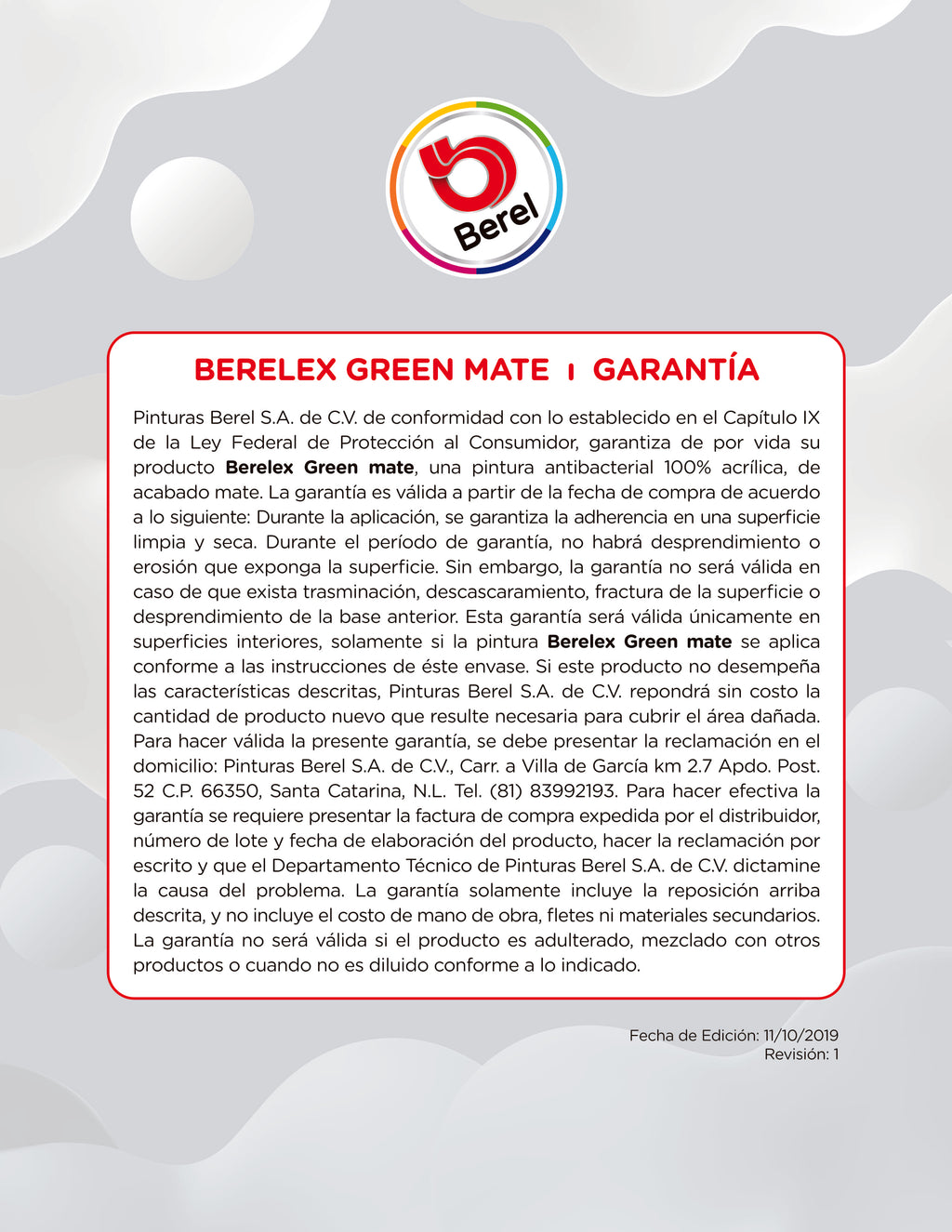 Pintura 100% acrilica Berelex Green 19 L