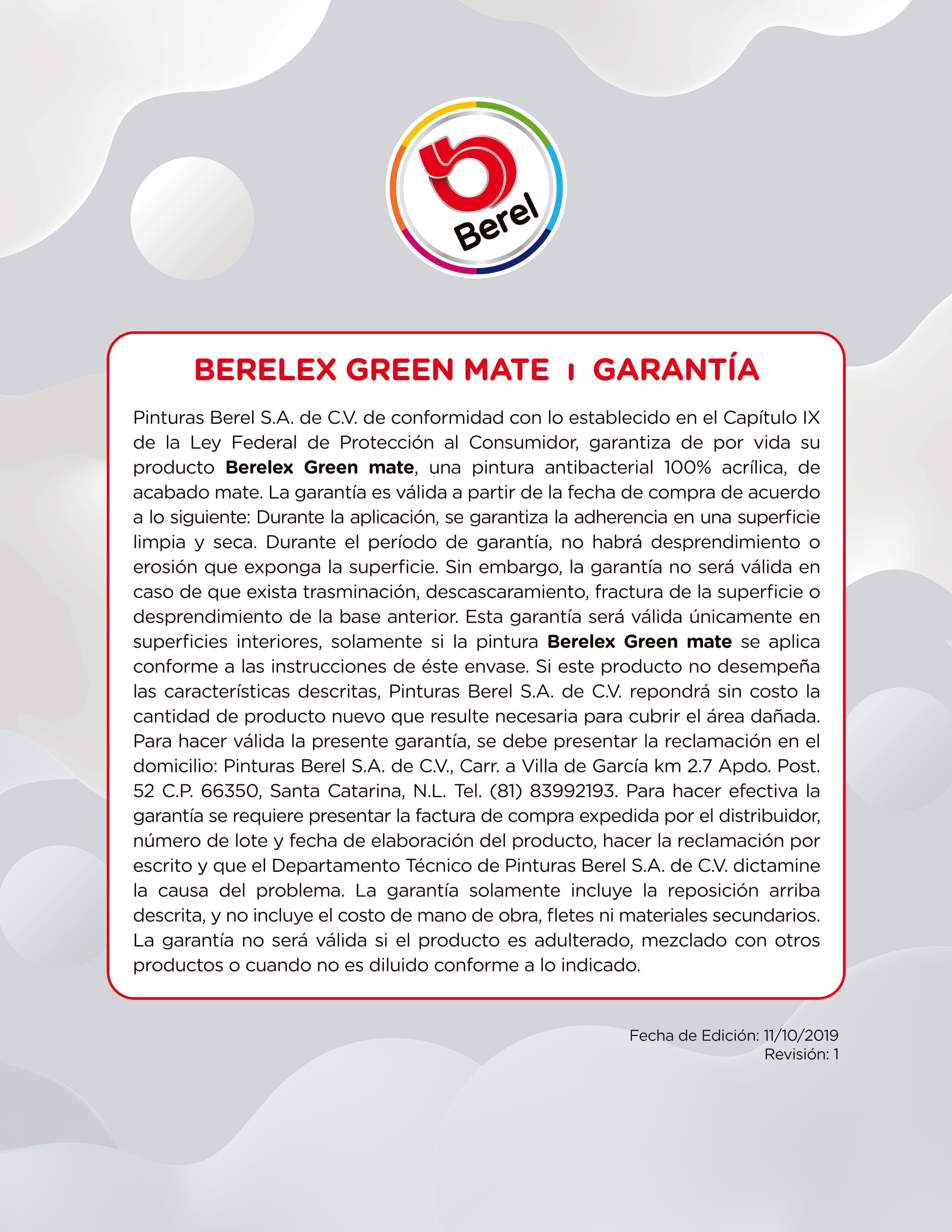 Pintura 100% acrilica Berelex Green 19 L
