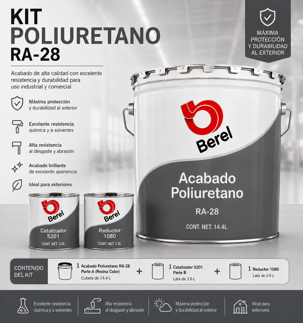 Poliuretano RA-28 Berel Kit de Cubeta