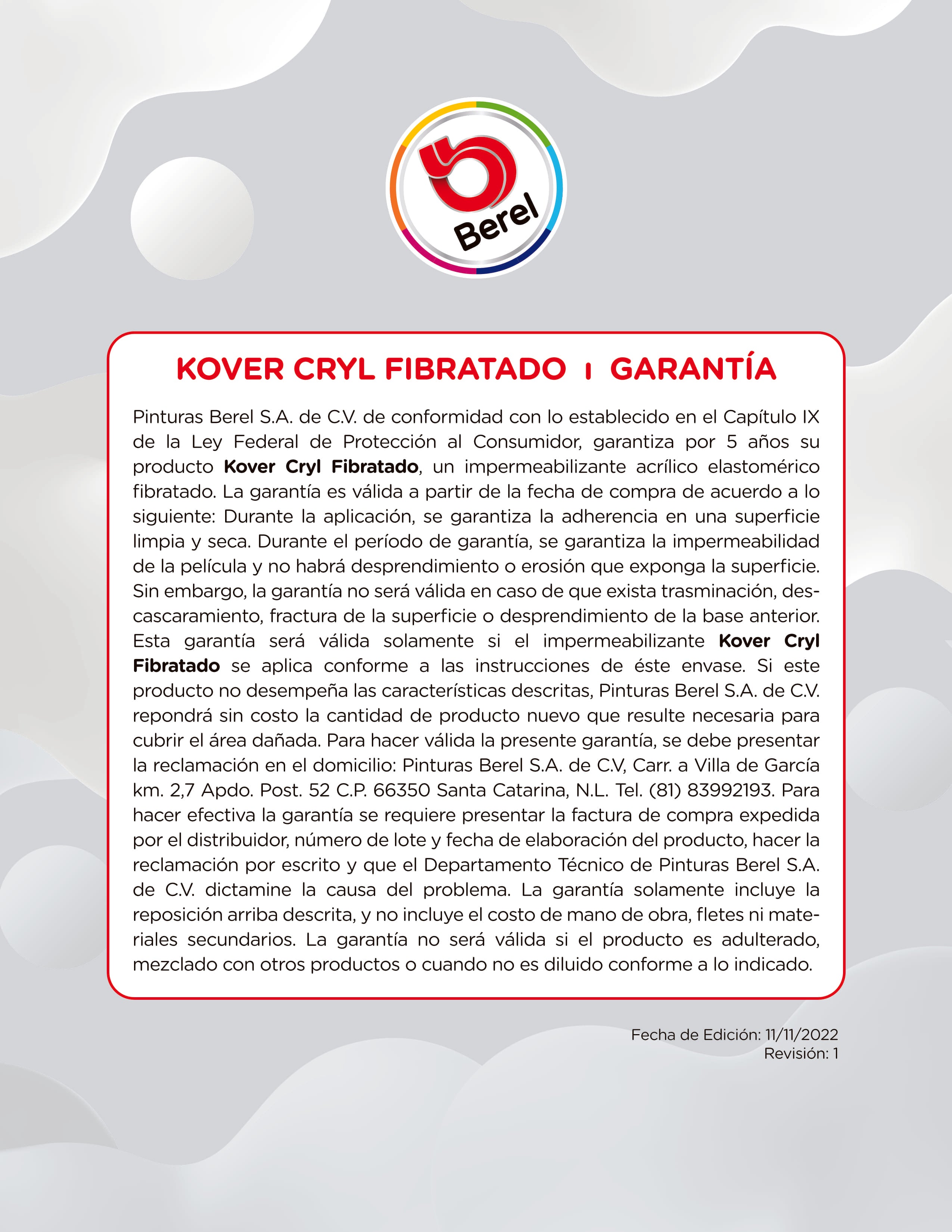 Kover Cryl Blanco Fibratado 5 años 19 L