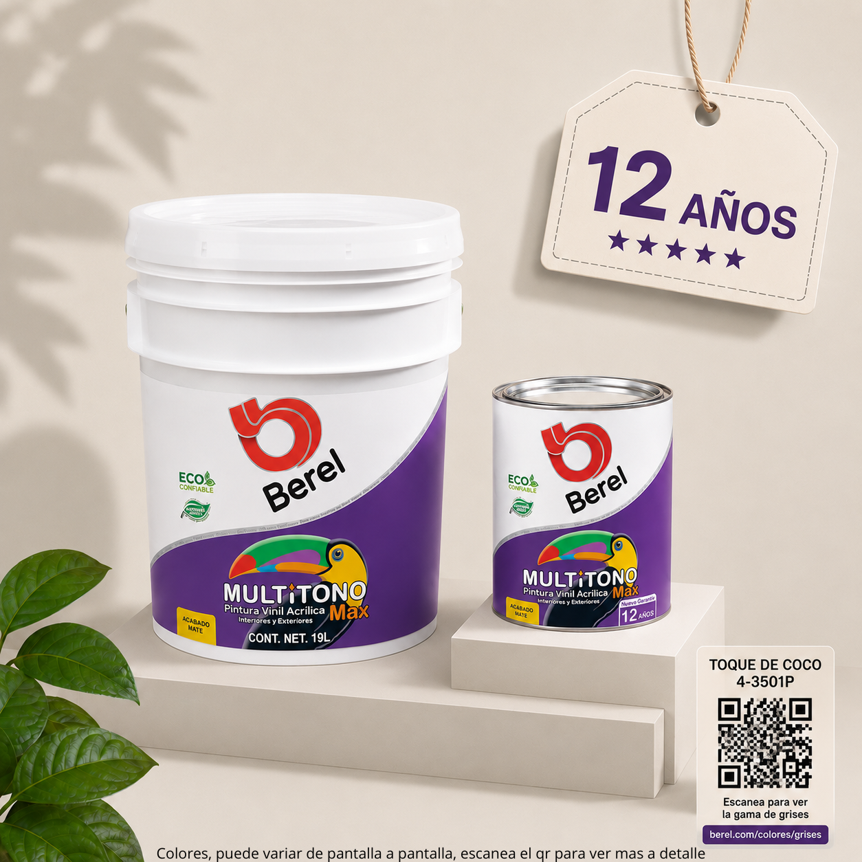 Pintura vinil-acrilica Multitono Max mate 19 L