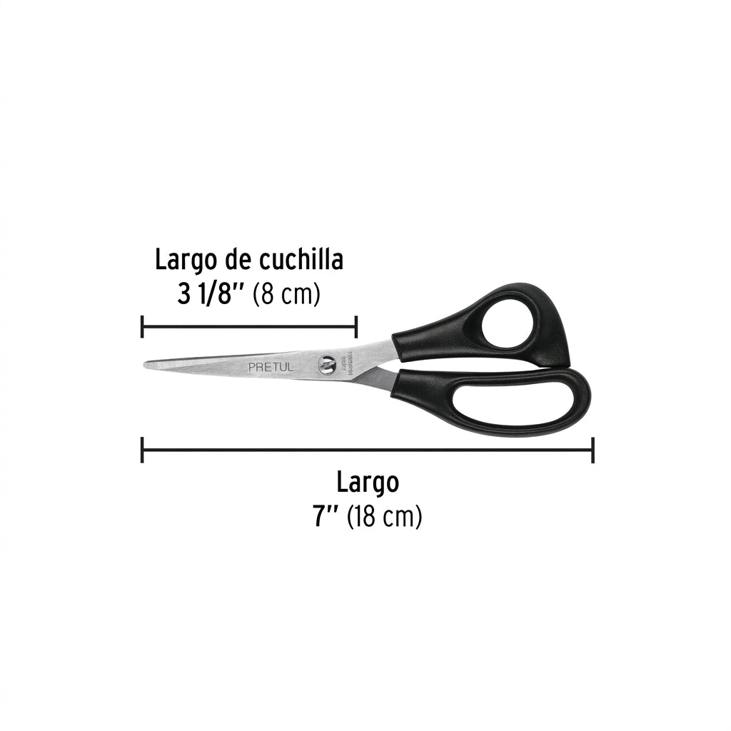 Tijera 7" uso general, de acero inoxidable, PRETUL